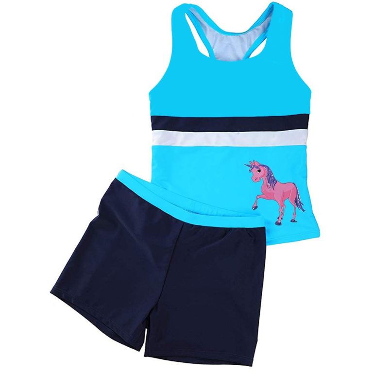 OPLERT Badeanzug Set Für Mädchen – 2-teilig, Rashguard & Shorts – UV-Schutz & Schnell Trocknend