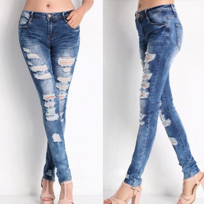 Jeans Dünne Bleistift Hosen