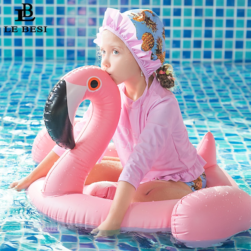 Kinder Bademode Badeanzug Ananas Beachwear mit Badekappe Langarm – Bild 5