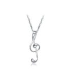 Notenschlüssel Anhänger mit Kette Anhänger 18k vergoldet